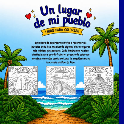 Un lugar de mi Pueblo (PRE ORDEN)“Libro colorear”.